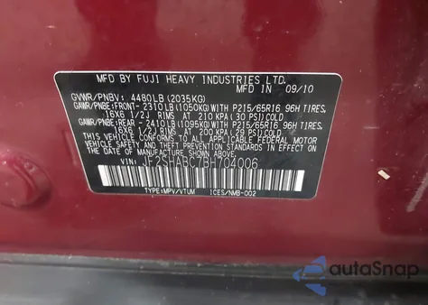 2011 Subaru Forester 2.5X from USA, damaged, VIN JF2SHABC7BH704006